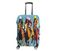 Jockeys Horses Racing Luggage Cover Washable Suitcase Protector Anti-Scratch Suitcase Covers Fits 18-32 Inch L
