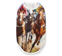 Jockeys Horses Racing Sports Cute Cute Pet Supplies Soft Dog Sweaters Printing for Dogs Puppy Cats L