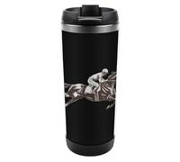 Jockeys Ride Horse Race Travel Mug Reusable Stainless Steel Coffee Cup Double Wall with Spill Proof Lid
