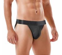 JOCKLAND Jock Strap Thongs, Sexy Brief Underwear for Men Athletic Supporters Underpants, Black, L