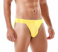 JOCKLAND Jock Strap Thongs, Sexy Brief Underwear for Men Athletic Supporters Underpants, Yelllow, XL