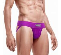 JOCKLAND Men's Jock Strap, Wide Band Mesh Male Underwear Jockstrap Athletic Supporter for Gym Vasectomy, Purple, L