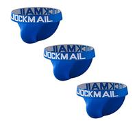 JOCKMAIL 3PCS/Pack Mens Briefs Underwear Cotton Low Waist Mens Underwear Briefs Comfortable Mens Underpants (as8, alpha, l, regular, regular, 3blue)