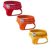 JOCKMAIL 3PCS/PACK Mens Jock Strap Briefs Mens Athletic Supporter Sport Underwear for Nightclub, Intimate Moments & Pride Expression