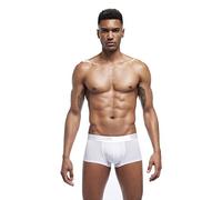 JOCKMAIL Men’s Boxer Shorts Ice Silk Breathable Boxers for Men with 3D Pouch for Gym Sport and Club (UK, Alpha, M, Regular, Regular, 445white)
