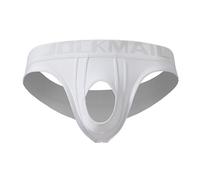 JOCKMAIL Men’s Sexy Thong Cutout Thong Underwear Mens G String Underwear for Parties & Intimate Nights (UK, Alpha, M, Regular, Regular, WHITE)