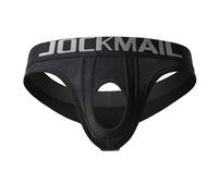 JOCKMAIL Men’s Sexy Thong Cutout Thong Underwear Mens G String Underwear for Parties & Intimate Nights (UK, Alpha, L, Regular, Regular, BLACK)
