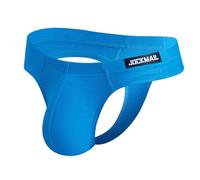 JOCKMAIL Men’s Thong Underwear Low Rise G-String Breathable Bikini Pouch T-Back Briefs for Gym & Nights Out (UK, Alpha, XXL, Regular, Regular, blue)