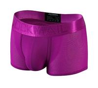 JOCKMAIL Mens Boxer Brief Candy Cute Soft Ice Silk Men's Underwear Panties Bright Color Male Underpants Shorts One Pack, Purple, XXL