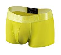 JOCKMAIL Mens Boxer Brief Candy Cute Soft Ice Silk Men's Underwear Panties Bright Color Male Underpants Shorts One Pack, Yellow, L