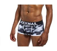 JOCKMAIL Mens Boxer Briefs Classic Printed Camouflage Men Underwear Panties, Grey, XL