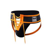 JOCKMAIL Men's Briefs Jock Strap Athletic Supporter Wide Belt Comfortable Men Sport Underwear Briefs for Gym Sport - Orange - Large