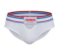 JOCKMAIL Mens Briefs Low Rise Sexy U Pouch Mens Underwear Briefs Breathable Cut Men's Brief Daily Wear for Men (UK, Alpha, M, Regular, Regular, white)
