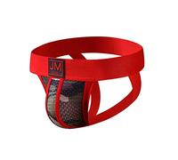 JOCKMAIL Mens Jockstraps Underwear Sexy Mesh Low Rise Stretch Jock Strap for Men (XL, Red)