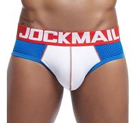 JOCKMAIL Mens Mesh Boxer Briefs Quick Drying Underwear Men Breathable Ice Silk Men's Underwear Trunks Underpanties, 351-blue, M