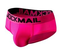 JOCKMAIL Mens Mesh Boxers Briefs Ice Silk Sexy Men Sports Mesh Breathable Brief Men's Athletic Shorts Underwear, 382rose, L