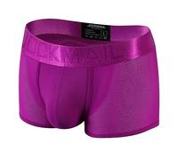 JOCKMAIL Mens Mesh Boxers Briefs Ice Silk Sexy Men Sports Mesh Breathable Brief Men's Athletic Shorts Underwear, 466purple, M
