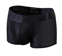 JOCKMAIL Mens Mesh Boxers Briefs Ice Silk Sexy Men Sports Mesh Breathable Brief Men's Athletic Shorts Underwear, 466black, M