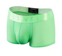 JOCKMAIL Mens Mesh Boxers Briefs Ice Silk Sexy Men Sports Mesh Breathable Brief Men's Athletic Shorts Underwear, 466green, M