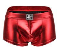 JOCKMAIL Mens Metallic Boxer Shorts Sexy Shiny Shorts (as8, alpha, m, regular, regular, Red)