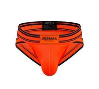 JOCKMAIL Mens Sexy Underwear Briefs Mesh Athletic Briefs Comfortable Men Sport Underwear for Gym & Daily Life Orange