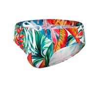 JOCKMAIL Mens Swim Briefs Bikini Underwear Printed Swimsuit Beach Swimwear Low Rise Quick Dry with Drawstring (713-Flowers,L)