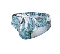 JOCKMAIL Mens Swim Briefs Bikini Underwear Printed Swimsuit Beach Swimwear Low Rise Quick Dry with Drawstring (713-Jungle,XL)