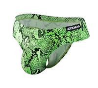 JOCKMAIL Men's Underwear Briefs Large Pouch U-convex Mens Triangle Underwear Sexy Leopard and Snake Pattern (XXL, 395Snake Green)