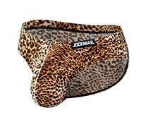 JOCKMAIL Men's Underwear Briefs Large Pouch U-convex Mens Triangle Underwear Sexy Leopard and Snake Pattern (XL, Leopard Yellow)