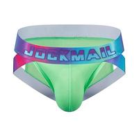 JOCKMAIL Sexy Men Underwear Briefs Mesh Shorts Sexy Mens Briefs Male Panties Breathable Cotton Underwear Boxers (XXL, 317GREEN)