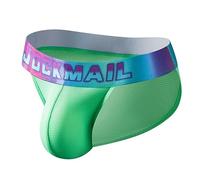 JOCKMAIL Sexy Men Underwear Briefs Mesh Shorts Sexy Mens Briefs Male Panties Breathable Cotton Underwear Boxers (XXL, 314GREEN)