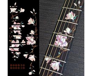 Jockomo Inlay Stickers, Fret Mark-Magnolia Tree with Pink Flowers