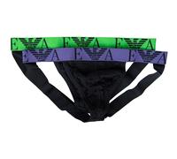 Emporio Armani Men's (Vuoto) Bold Monogram 2pack Jockstrap, Marine/Marine, L (Pack of 2)