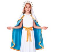 Jococs Virgin Mary Costume Mother Mary Cosplay Dress Up Religious Role Outfit Catholic Halloween Party