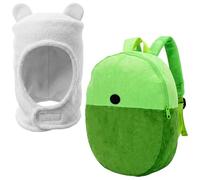 Jococs White Character Hat and Green Backpack Anime Costume Set Funny Costume Accessories for Halloween Party