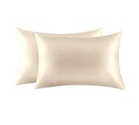 Jocoku 100% Mulberry Silk Pillowcases Set of 2 for Hair and Skin and Super Soft and Breathable Standard Size Nature Silk Pillowcases (Standard, Buff Beige)