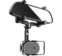 JOCOSA Phone Mount for Car, Rearview Mirror Phone Holder, Multifunctional Phone Holder Mount, 360° Rotatable and Retractable for Car Cell Compatible with Most Smartphone