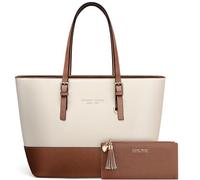 Jocose Moose Women Handbag Laptop Tote Bag Large PU Leather Shoulder Bag Designer Lightweight Computer Tote Bag, Gift with a Ladies Purse