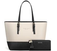 Jocose Moose Women Handbag Laptop Tote Bag Large PU Leather Shoulder Bag Designer Lightweight Computer Tote Bag, Gift with a Ladies Purse