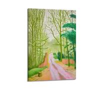 jocrynsi David Hockney The Arrival of Spring Beige Wall Art Posters Aesthetic Canvas Wall Art Print Home Decor for Bedroom Living Room16x24inch(40x60cm) Frame-style