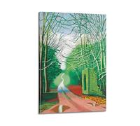 jocrynsi David Hockney Vintage Abstract Wall Art Beige Posters Aesthetic Canvas Wall Art Print Home Decor for Bedroom Living Room12x18inch(30x45cm) Frame-style