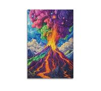 jocrynsi Large Volcano Erupting Hot Lava Scenery Poster Artwork Posters Aesthetic Canvas Wall Art Print Home Decor for Bedroom Living Room12x18inch(30x45cm) Unframe-style