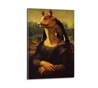 jocrynsi Mona Lisa Inspired by Star Wars Beige Wall Art Posters Aesthetic Canvas Wall Art Print Home Decor for Bedroom Living Room08x12inch(20x30cm) Frame-style