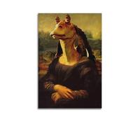 jocrynsi Mona Lisa Inspired by Star Wars Beige Wall Art Posters Aesthetic Canvas Wall Art Print Home Decor for Bedroom Living Room16x24inch(40x60cm) Unframe-style