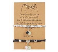 JOCXZI Best Friendship Luminous Bracelet Sisters Bff Bestie Heart Distance Match Distance Handmade Relationship Bracelets Birthday Gift For Girls Women(Star)