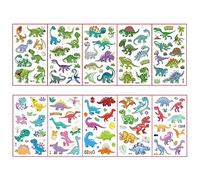 JOCXZI Dinosaur Tattoo for Children Boys Girls, Toy Dino Stickers, Temporary Tattoos Sticker Set, Glow in the Dark Dino Children's Tattoos for Party Bags Children's Birthday Party Favors, 10 Sheets