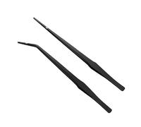 JOCXZI Pack of 2 Aquarium Feeding Tweezers Curved Stainless Steel Curved Tweezers with Anti-Carbon Coating to Prevent Rust Long Reptile Feed Tweezers for Plants Lizards Spiders Snakes (27 cm, Black)