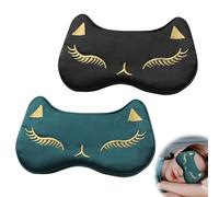 JOCXZI Sleep mask - 2 Pieces Eye Sleep mask Made of Pure Silk, Light Blocking mask, Adjustable Strap, cat Printed Sleep Eye Masks, Suitable for Women, Men, Children