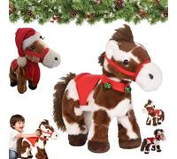JODAIS Spotted Electric Plush Horse, Interactive Walking Pony, Soft & Adorable Design, Brown-and-White Spotted Pony with Joyful Neighing Sounds, Head Wagging and Tail Movement