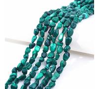 jodaying 6-8mm Natural Malachite Nuggets Oval Free Tumbled Pebble Semi Precious Gemstone Loose Stone Beads Approx 15.5 inch for DIY Jewelry Making